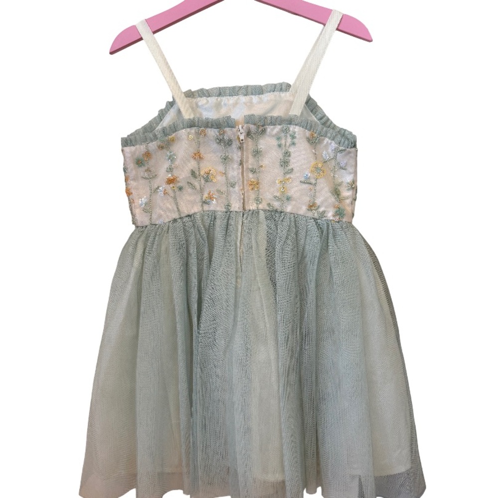 Zunie girls Floral Embroidered Dress with Tulle Skirt! Size 5. - Picture 2 of 4
